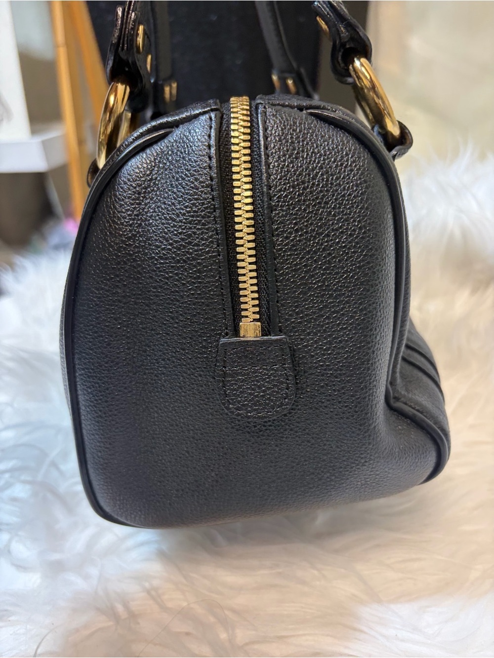 MCM Black Pebbled Leather Boston Handbag - Picture 3 of 8